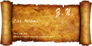 Zai Noémi névjegykártya